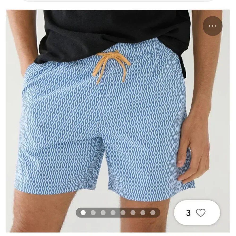 J.Crew Geometric Men Swim Trunks S 8
